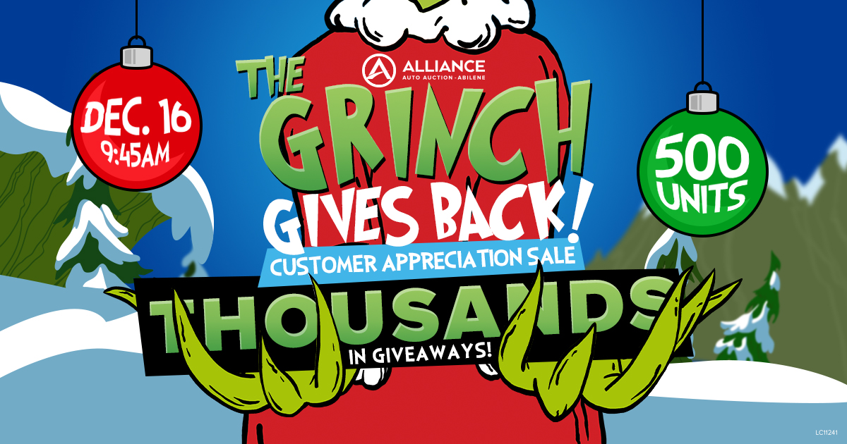 Abilene The Grinch Gives Back Customer Appreciation Sale